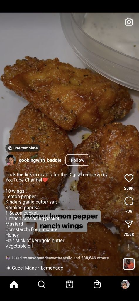 Honey Lemon Pepper Ranch Wings, Honey Packets, Ranch Wings, Lemon Pepper Wings, Buttered Vegetables, Honey Lemon, Lemon Pepper, The Chicken, Garlic Butter