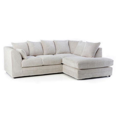 Dunelm Chicago Cream Jumbo Cord Right Hand Corner Sofa Cord Sofa, Creme Sofa, Corner Chaise, Cream Sofa, 3 Piece Sofa, Colourful Living Room, Corner Sofa Bed, Corner Sectional, Sofas And Chairs