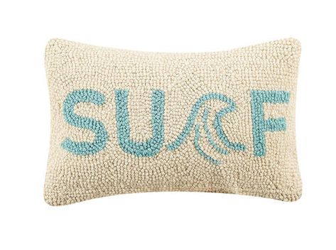 Surf Pillow, Surf Room Decor, Coastal Room Decor, Beachy Room Decor, Hook Pillow, Beach Room Decor, Surf Room, Beach Themed Bedroom, Beachy Room