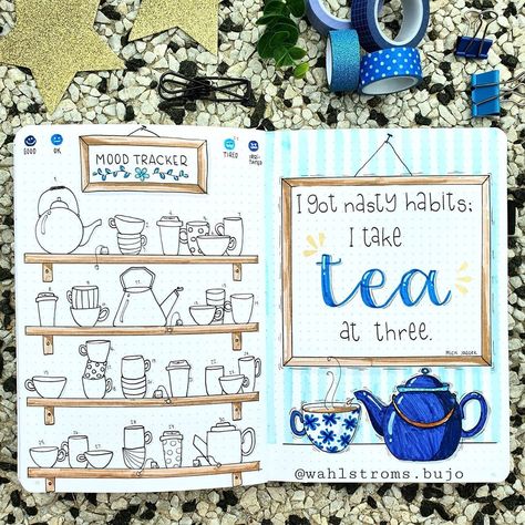 Tea Journal, Coffee Theme, Bullet Journal Mood, Diary Ideas, Easy Drawings Sketches, Bullet Journal Layout, Bullet Journal Inspo, Journal Layout, Mick Jagger