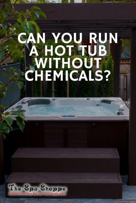 One of the most common questions we get asked is if it is possible to run a hot tub without using chemicals. In a word the answer is no. Chemicals are essential to the operation of any hot tub. There are, however, ways to reduce the amount of chemicals that you use. But before we get into that, let’s first look at why we need chemicals in the first place. Hot Tub Maintenance, Cleaning Hot Tub, Pool Cleaning Tips, Hot Tubs Saunas, Tub Cleaner, Tub Pools, Swim Spa, Pool Supplies, Pool Time