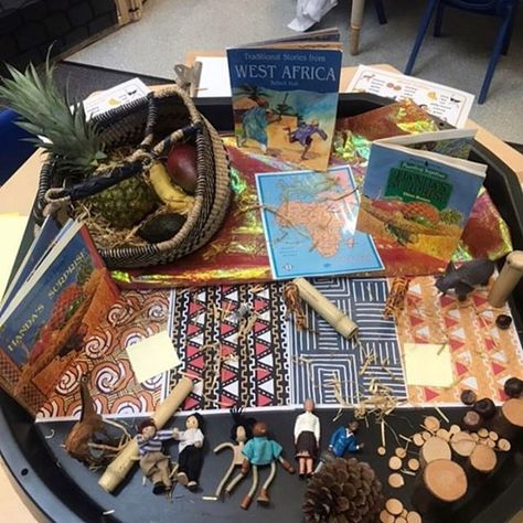 Learning and Exploring Through Play: Baby African Tuff Tray Ideas, Handas Suprise Tuff Tray, Africa Tuff Tray Ideas, Africa Tuff Tray, Eyfs Africa Topic, Africa Eyfs Activities, Africa Theme Preschool, Handas Surprise Activities, Handas Surprise Eyfs