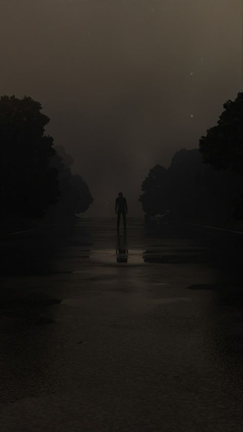 Vibes, Forest, Calm, Quiet, Silence Silhouette Person Standing, Person In The Dark, Top Of Staircase, Someone Standing, A Person Standing, Standing On The Edge, Haunting Adeline, Dreamcore Aesthetic, Standing In The Rain