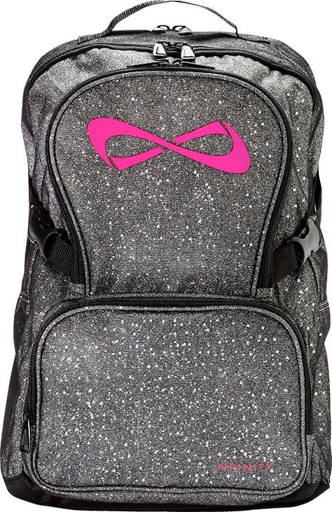 Nfinity Sparkle Backpack - Pink Logo  Customizable or as is  blingitbydesign.com Nfinity Backpack, Cheer Bags, Nfinity Cheer, Cheer Backpack, Sports Academy, Cheer Bag, Cheer Ideas, Cheer Shoes, Cheer Stuff