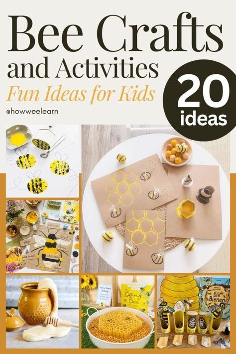 Buzz on over to find the cutest bee crafts for kids! There are bee crafts here for toddlers, preschoolers, and school age kids as well. Perfect for a bee theme! Beehive Preschool Craft, Bee Day Activities For Toddlers, Bee Art Toddlers, Bee Montessori Activities, Insect Learning Activities For Preschool, Bee Related Crafts, Bee Art Activities, Bee Themed Sensory Bin, Bee Arts And Crafts For Kids