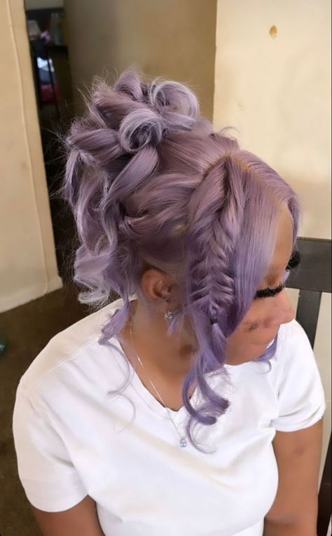 Lavender Wig Hairstyles, Lavender Updo Wig, Purple Updo Wig, Lavender Wigs, Lace Front Wigs Lavender, Lavender Purple Lace Front Wig, Light Lavendar Wig, Lavender Hair Colors, Mountain Outfit