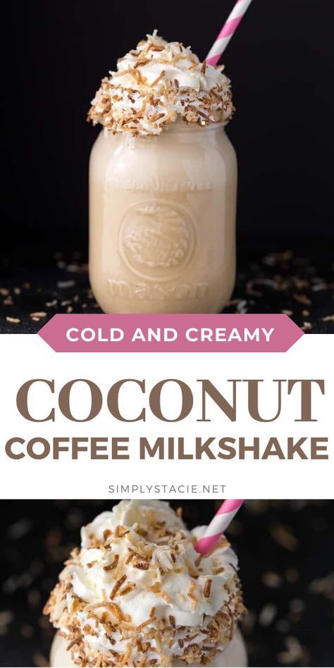 Coffee Milkshake Recipe, Macaroon Cookie, Coffee Milkshake, Macaroon Cookies, Homemade Snickers, Milkshake Recipe, Coconut Coffee, Coconut Cream Pie, Easy No Bake Desserts