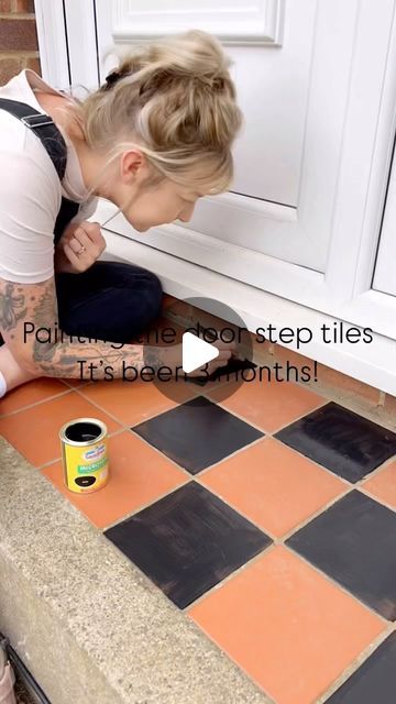 Hollie Baxter on Instagram: "Let me be honest with you… Painting my doorstep tiles… REVISITED

It’s been 3 months since I did this! Where has the time gone I know, but I wanted to do a revisit reel to honestly share with you how it held up! 

The letter box has surprised me, we get post every day and fair play to the post man for taking care 😂

The door handle not so hot, it can definitely do with some touch ups! 

But the tiles! I’m happy with these you know, I know there are scratches under that mat, and I truly blame the scratchy mat! I love the mat, but I may repaint them and try a new mat and see how they hold up! 

So what do you think? 

#budget #budgeting #budgetfriendly #budgetmakeover #garden #frontgarden #gardenmakeover #budgetgarden #diy #budgetdiy #homedecor #homerenovation # Doorstep Tiles, Post Man, Budget Makeover, Porch Tile, Painted Front Porches, Budget Garden, Door Steps, Garden Makeover, Diy Tile