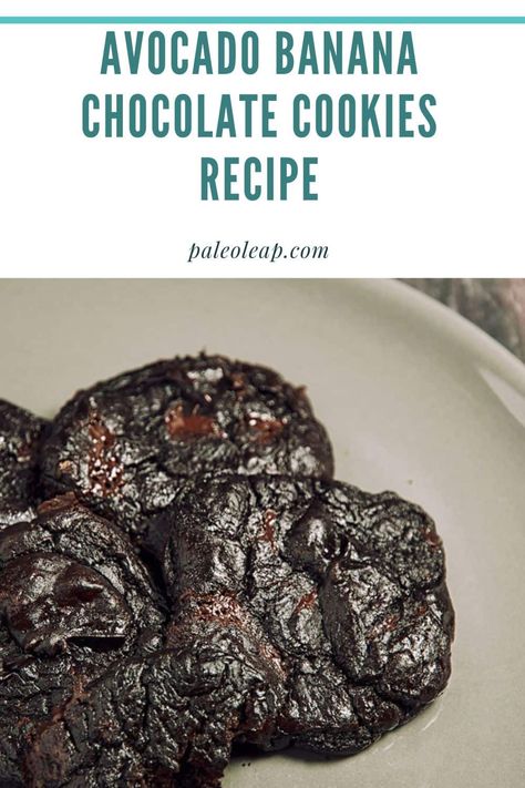 Banana Chocolate Recipes, Healthy Chocolate Cookies, Avocado Cookies, Banana Chocolate Chip Cookies, Autoimmune Paleo Recipes, Avocado Dessert, Avocado Vegan, Kid Snacks, Paleo Cookies