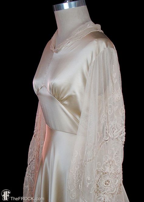 4d6e4749289c4ec58c0063a90deb3964desc47004800ri Art Nouveau Wedding Dress, Bishop Sleeve Wedding Dress, 40s Wedding Dresses, 1930s Wedding Dress, Flapper Era, Satin Bridal Gowns, Reading Pa, Silk Wedding Dress, Horse Tattoo