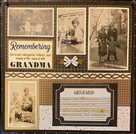 Vintage Scrapbook Pages Ideas, Ancestry Scrapbooking Layouts, Ancestry Scrapbook, Heritage Scrapbooking Layouts, Scrapbook Paper Projects, Ancestry Scrapbooking, Heritage Scrapbook Pages, Family Yearbook, Scrapbook Examples