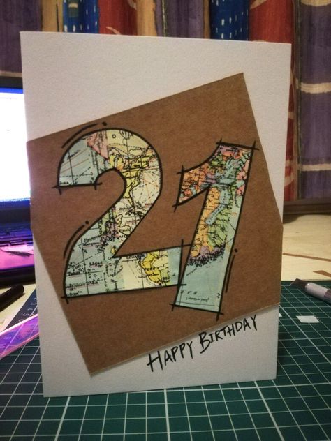 21 Birthday Card Ideas, Diy 21st Birthday Cards, 21st Birthday Card Ideas, Birthday Cards Ideas, 21st Birthday Boy, Boyfriend 21st Birthday, Make A Birthday Card, Guys 21st Birthday, 21st Birthday Card