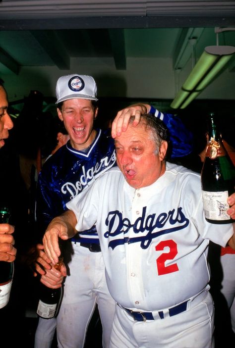 Tommy Lasorda, with Orel Hershiser, led the Dodgers to two World Series titles (1981 and 1988). Orel Hershiser, Dodgers World Series, Dodgers Nation, La Dodgers Baseball, Don Mattingly, Blue Gloves, Dodgers Fan, Baseball Pictures, Dodger Blue