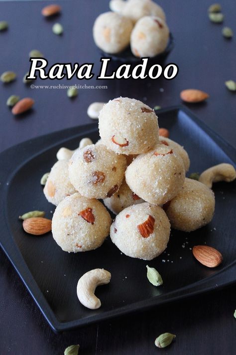 Quick, Easy and very Tasty Rava Ladoo Recipe without Sugar Syrup and Khoya. Rava Laddu Recipe, Diwali Treats, Festival Sweets, Rava Laddu, Rava Ladoo, Indian Mithai, Laddu Recipe, Drop Cake, Ladoo Recipe