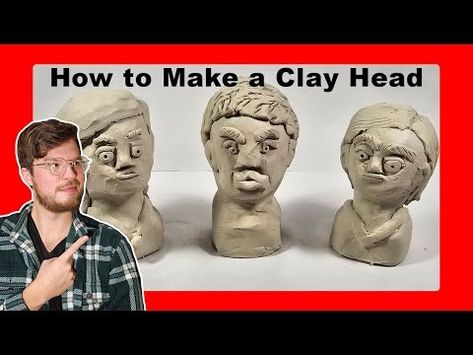 How to Make a Clay Head Sculpture - YouTube How To Make Clay People, Clay Head Sculpture, Sculpture For Kids, Clay People, Sculpting Tutorials, Sculpture Head, Head Sculpture, How To Make Clay, Portrait Sculpture