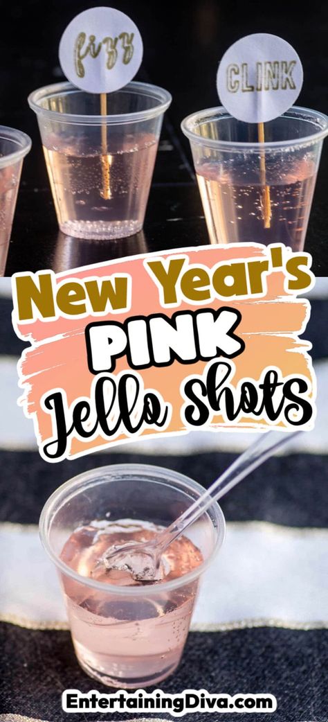 New Year's Eve Pink Jello Shots and Jello Shots Cosmo Jello Shots, Pink Champagne Jello Shots, Prosecco Jello Shots, New Year’s Eve Jell-o Shots, Champagne Jell-o Shots, Moscato Jello Shots, Pink Lemonade Jello Shots Recipe, New Years Eve Jello Shots, New Years Jello Shots