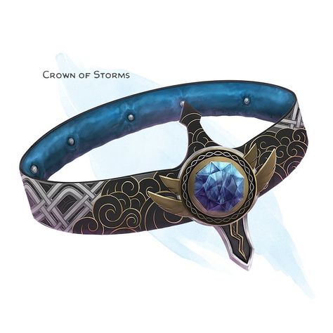 The Griffon's Saddlebag on Instagram: “💎 𝗡𝗲𝘄 𝗶𝘁𝗲𝗺! Crown of Storms Wondrous item, legendary (requires attunement) ___ This crown was created by storm giants as a reward for a…” The Griffon's Saddlebag, Griffon's Saddlebag, Magic Clothes, D D Items, Fantasy Props, D&d Dungeons And Dragons, Dungeons And Dragons Homebrew, Fantasy Armor, Robots Concept