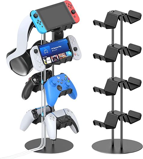 Amazon.com: Kytok Controller Stand 4 Tiers with Cable Organizer for Desk, Universal Controller Display Stand Compatible with Xbox PS5 PS4 Nintendo Switch, Headset Holder & Desk Mounts for 8 Packs Controller : Video Games Ps5 Room, Game Controller Stand, Cable Organizer Desk, Xbox Controller Stand, Ps5 Controller Stand, Controller Display, Organizer For Desk, Gaming Headset Stand, Nintendo Switch Pro Controller