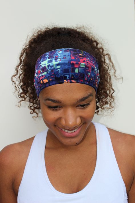 One of our new designs from Dynamic Headbands Nurse Headband, Headband Fashion, Workout Headband, Blue Mosaic, Protective Mask, Fabric Headbands, Headband Styles, Turbans, Great Hair