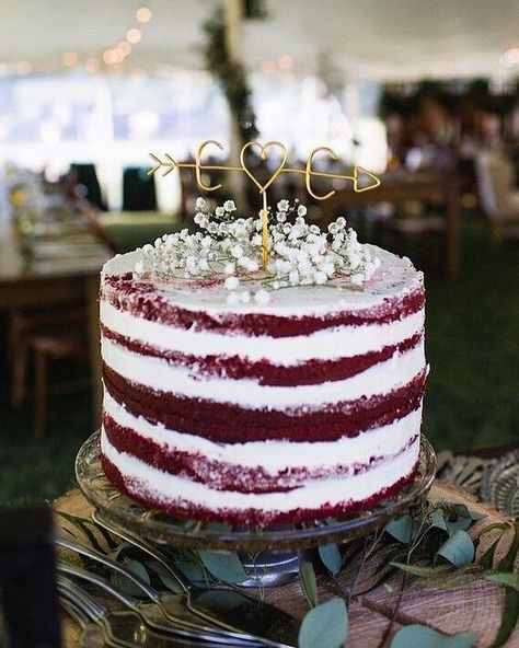 Naked Cake Wedding, Fall Engagement Parties, Red Velvet Wedding Cake, Engagement Party Cake, Witch Wedding, Mumu Wedding, Wedding Cake Rustic, Wedding Party Ideas, We Get Married