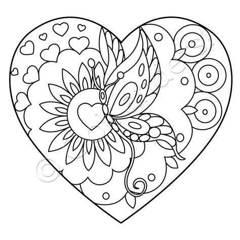 Coloring Pages Heart, Elephant Coloring, Elephant Coloring Page, Flower Pattern Drawing, Heart Coloring Pages, Coloring Pages Inspirational, Valentines Day Coloring, Spring Coloring Pages, Adult Coloring Designs