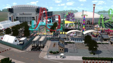 Sims 4 Carnival Lot, Sims 4 Roller Coaster, Sims 4 Functional Builds, Sims 4 Skating Rink, Sims 4 Amusement Park, Sims 4 Carnival Cc, Sims 4 Carnival, Sims 4 Stores, Arcade Exterior