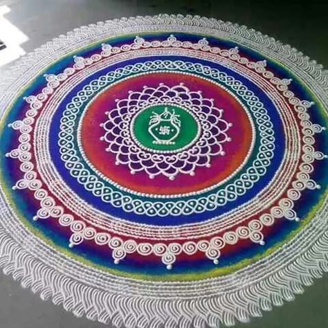 Circular Rangoli Designs Diwali, Rangoli Round Designs, Circular Rangoli Designs, Sanskar Rangoli Designs, Rangoli Designs Sanskar Bharti, Sanskar Bharti Rangoli Designs Beautiful, Rangoli Sanskar Bharti, Sanskar Bharti Rangoli, Sanskar Bharti Rangoli Designs