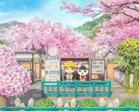 Animal Crossing Japanese Town, Animal Crossing Japanese, Zen Place, Japanese Town, Japanese Animals, Jungle Tree, City Island, Anime City, Town Map