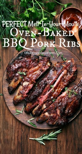 Oven-Baked PERFECTLY Melt-In-Your-Mouth BBQ Pork Ribs | Life At Cobble Hill Farm Oven Pork Ribs, Awesome French Toast Recipe, Small Homestead, Ribs In Oven, Oven Baked Ribs, Bbq Pork Ribs, Pork Spare Ribs, Baked Ribs, Smoked Ribs