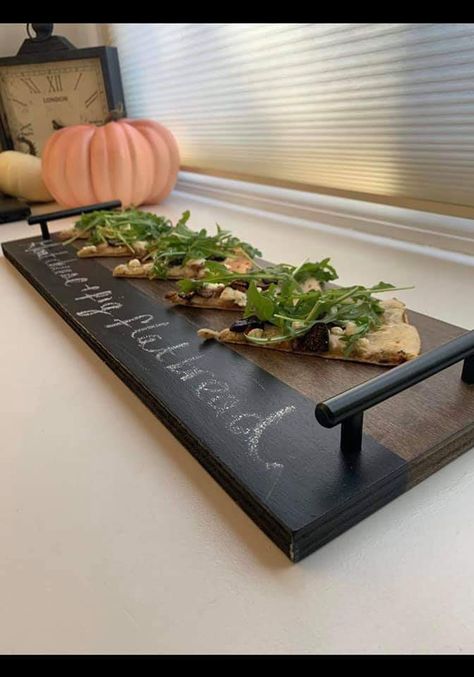 Chalkboard Serving Trays, Cheese Board Diy, Wine Serving Trays, Dessert Boards, Appetizer Board, Wine Tray, Diy Serving Tray, Wooden Serving Tray, Wood Serving Board