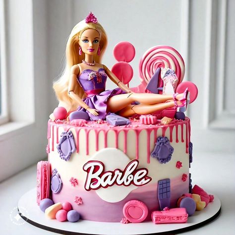 Barbie themed party dessert ideas - #BarbieCake - #BarbieThemedCake - #PinkPerfection - #CakeGoals - #BarbieParty - #SweetTreats - #CakeDecorating - #BarbieInspired - #FondantCake - #CakeArt - #BarbieFan - #CakeLove - #BarbieTheme Barbie Bday Cake, Barbie Treats, Barbie Cake Ideas, Party Dessert Ideas, Cake Designs For Kids, Barbie Birthday Cake, Minnie Mouse Birthday Cakes, First Birthday Balloons, Barbie Kids