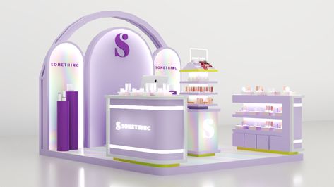 Cosmetic Pop Up Store Design, Skincare Booth, Cosmetics Display Stand, Event Booth Design, Exhibition Display Design, Standee Design, Arabic Decor, Exhibition Stall Design, Booth Decor