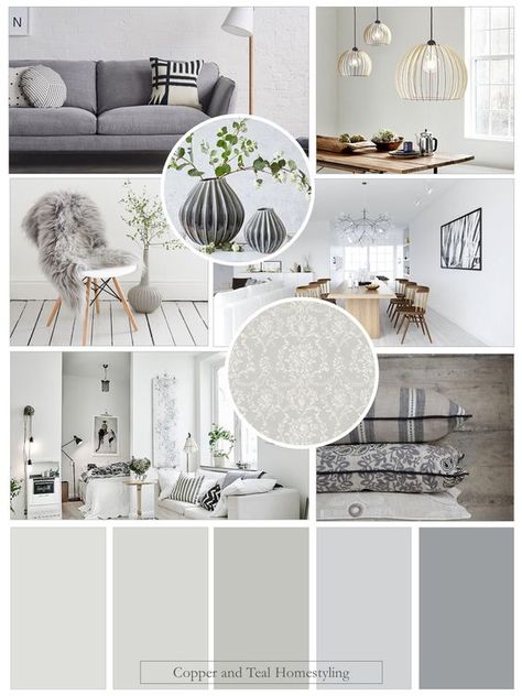 Light Gray Interior Design, Scandi Mood Board Interior Design, Scandi Mood Board, Scandi Lighting, Light Grey Wood Floors, Interior Styles Guide, Scandi Living Room, Patterned Cushions, Mood Board Interior