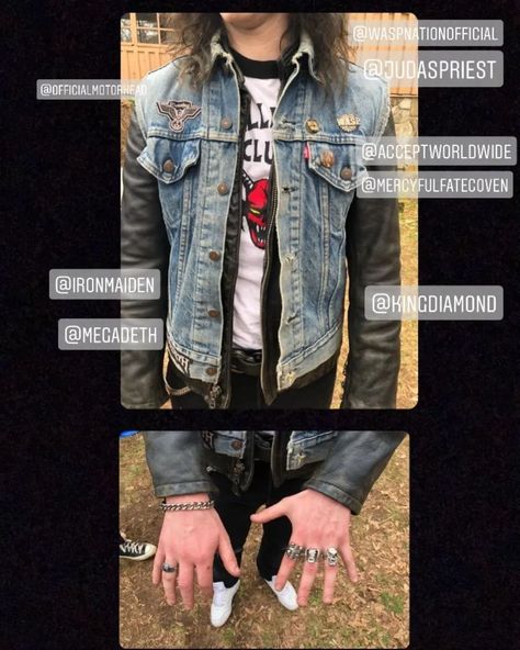 Eddie Munson Clothes, Eddie Munson Cosplay, Eddy Munson, Eddie Cosplay, Eddie X Yn, Eddie Stranger Things, Black Metal Style, Future Costume, Leather Sleeve Jacket