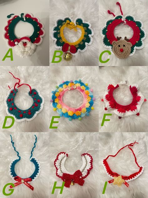 Cat Collar Crochet Pattern Free, Cat Collar Crochet, Crochet Cat Collar, Crochet Workshop, Crochet Collar Pattern, Crocheted Christmas, Wool Cat, Pet Scarf, Crochet Wool