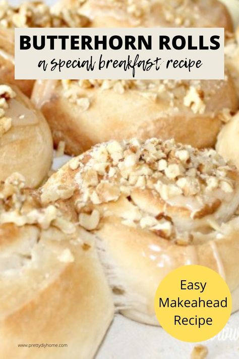 Butterhorn Rolls Recipe, Butterhorns Recipe, Cinnamon Bun Recipe, Danish Recipe, Maple Butter, Sweet Dough, Homemade Pastries, Vanilla Glaze, Bread Appetizers