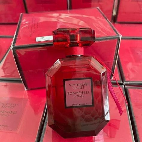 Victoria Secret Bombshell Intense Perfume, Bombshell Intense Perfume, Victoria Secret Bombshell Perfume, Victoria's Secret Aesthetic, Red Perfume, Vampire Aesthetic, Expensive Perfume, Sephora Skin Care, Perfume Collection Fragrance