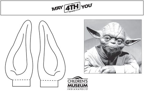 Star Wars Day: Make Your Own Yoda Ears | The Children's Museum of Indianapolis Yoda Ears Template, Ear Template, Yoda Ears, Joey Chestnut, Family Disney Shirts Matching, Venn Diagram Template, Minecraft Coloring Pages, Master Yoda, Time Worksheets