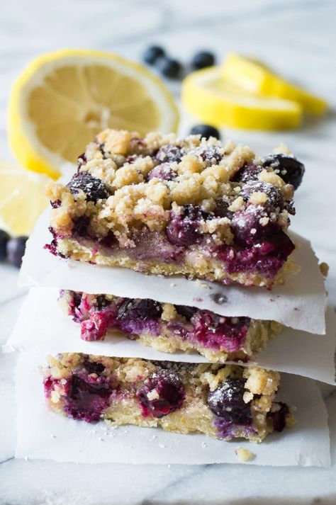 Lemon Crumb Bars, Blueberry Shortbread, Lemon Blueberry Bars, Blueberry Crumb Bars, Lemon And Blueberry, Lemon Shortbread, Bolo Red Velvet, Crumb Bars, Coconut Dessert