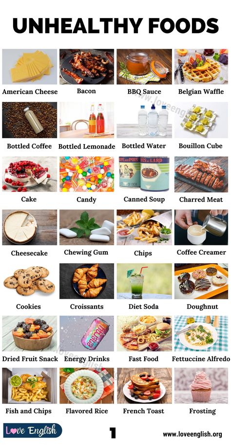 Unhealthy Food Pictures, Processed Food List, Bottled Coffee, Food Worksheet, Bacon Bbq Sauce, Food Knowledge, Healthy And Unhealthy Food, Dried Fruit Snacks, Food Vocabulary