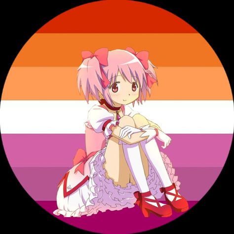 Madoka Lesbian Flag, Lesbian Flag Pfp, Pride Icons, Lesbian Flag, Madoka Magica, My Vibe, Flag, Memes, Anime