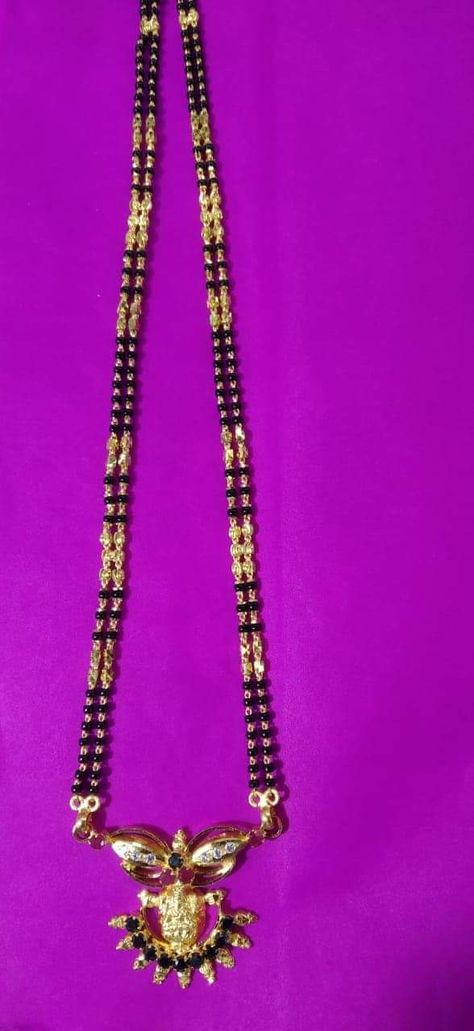 Black Bits Chain Gold Long, Black Bits Chain Gold Short, Black Bits Chain Gold, Nallapusalu Long Chain Designs, Long Nallapusalu, Nallapusalu Designs Gold Short, Short Nallapusalu, Ornaments Simple, Pretty Gold Necklaces