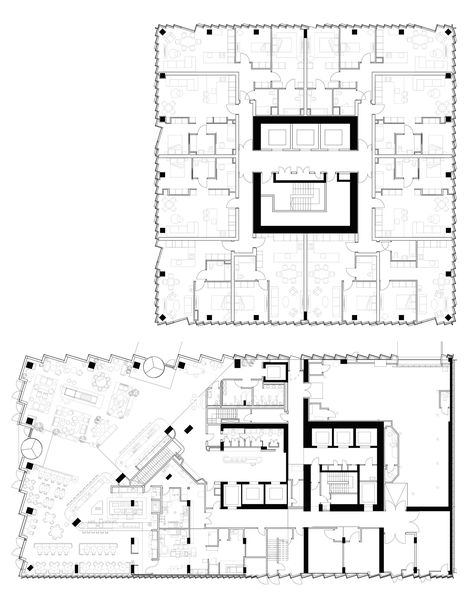 SOM completes double cantilevered Manhattan Loft Gardens tower Apartment Tower Architecture, Tower Plan Architecture, Building Core Plan, Residential Tower Plan, Tower Site Plan, Tower Floor Plan, Lobby Plan, Tower Plan, Site Plan Design