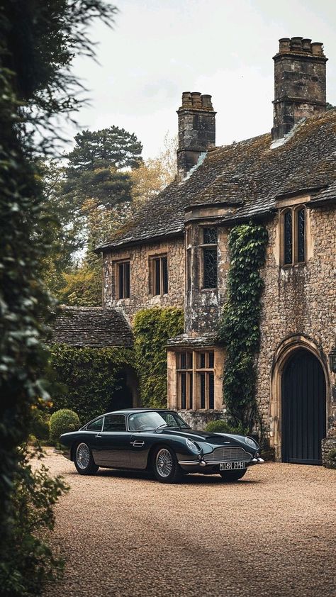 British Castle Aesthetic, Country Old Money Aesthetic, Classic Cars Vintage British, British Cars 1960s, England Countryside Houses, British Heritage Aesthetic, Old Money Country House, British Country Aesthetic, British Upper Class Aesthetic