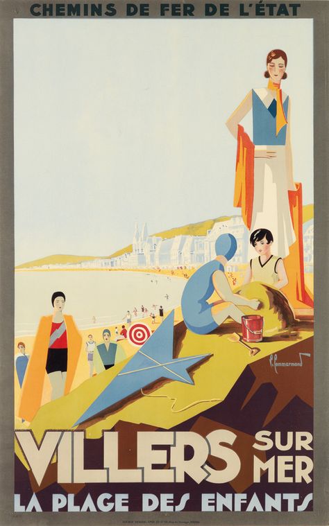 Artist Profile: Roger Broders - Swann Galleries News French Seaside, Advertising Posters, Railway Posters, Seaside Resort, Modern Poster, Art Deco Period, Poster Poster, Photo Puzzle, New Poster