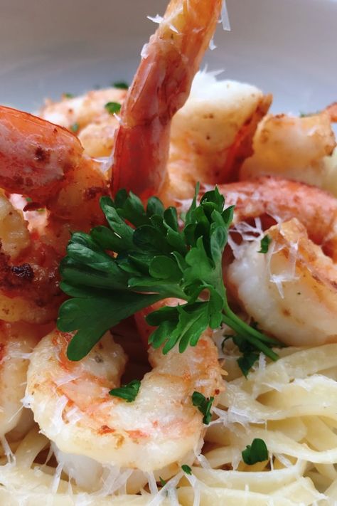 Creamy Shrimp Scampi with Half-and-Half | "This is wonderful! I made it for me and my husband, but it would make a great entree for guests too." #shrimprecipes #shrimp #seafoodrecipes #recipes #shrimpscampi #shrimpscampirecipes #howtomakeshrimpscampi Creamy Shrimp Scampi, Shrimp Scampi Pasta, Scampi Pasta, Half And Half Recipes, Creamy Shrimp, Shrimp Scampi Recipe, Scampi Recipe, Creamy Pesto, Easy Seafood