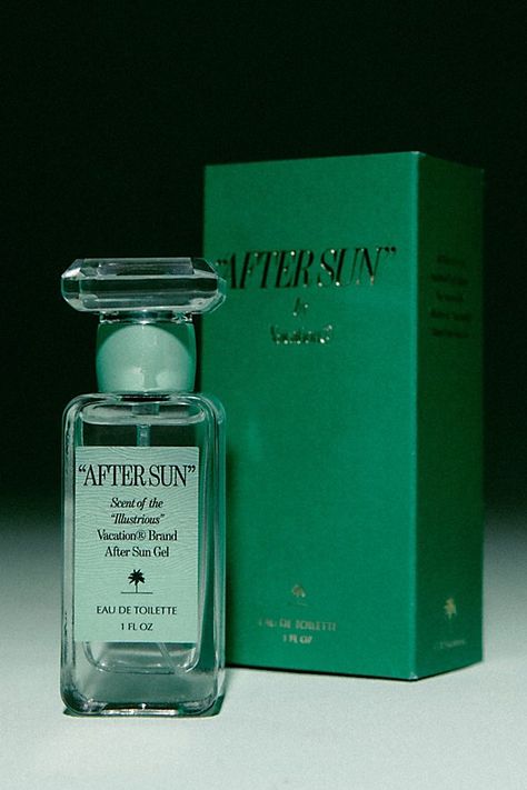 The signature scent of the " Illustrious" Vacation® Brand After Sun Gel. Developed in collaboration with ARQUISTE Parfumeur and Rodrigo Flores-Roux, this scent captures the quintessential " after sun moment," with notes of Aloe Vera Gel, Green Tea Verjus, Aqua di Colonia, Minibar Gin, Resort Towel Plush, Open Weave Linen, and more. * 30mL/1 fl oz * Genderless scent * Cruelty-free & vegan * Paraben-free, phthalates-free, & sulfate-free **Scent Notes:** **Top:** Aloe Vera Essence, Green Tea Verjus Fresh Perfumes For Women, Vacation Perfume, Green Packaging, Fragrances Perfume Woman, Perfume Collection Fragrance, Sun Setting, Scent Notes, Perfume Scents, After Sun