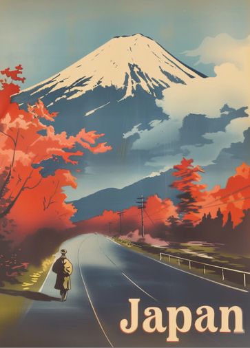 Japanese Landscape Art, Japan Travel Poster, Mount Fuji Japan, Vintage Airline Posters, Fuji Japan, Japanese Scenery, Japan Poster, Japanese Ads, Poster Japanese