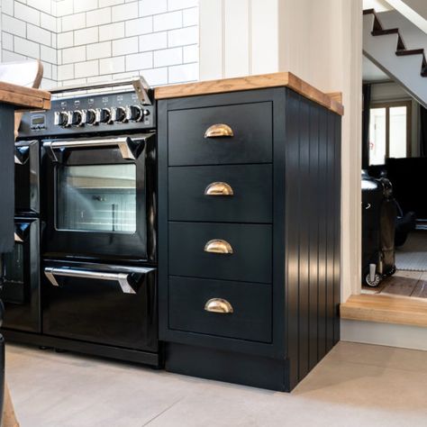 Introducing Black in the kitchen from Farrow & Ball - Nicholas Bridger Modern Shaker Kitchen, Black Kitchen Design, Wood Worktop, Black Color Palette, Shaker Style Kitchens, Kitchen Company, Bespoke Kitchen, Handmade Kitchen, Kitchen Gallery