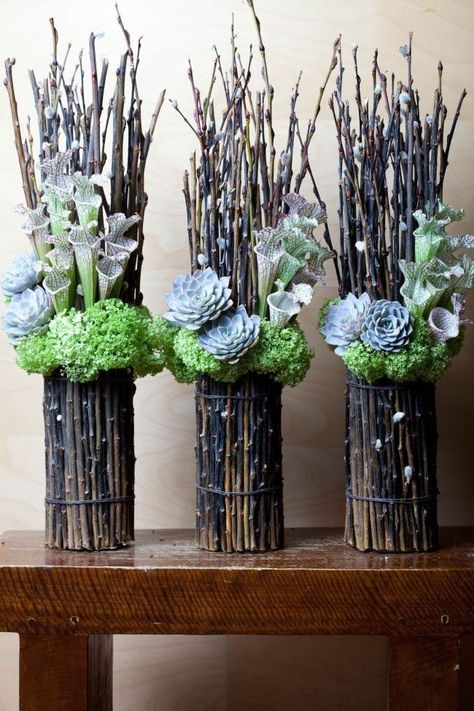 Twig Crafts, White Floral Arrangements, Diy Arrangements, Deco Nature, Modern Flower Arrangements, Beauty Tricks, Deco Floral, Modern Flower, Flower Crafts